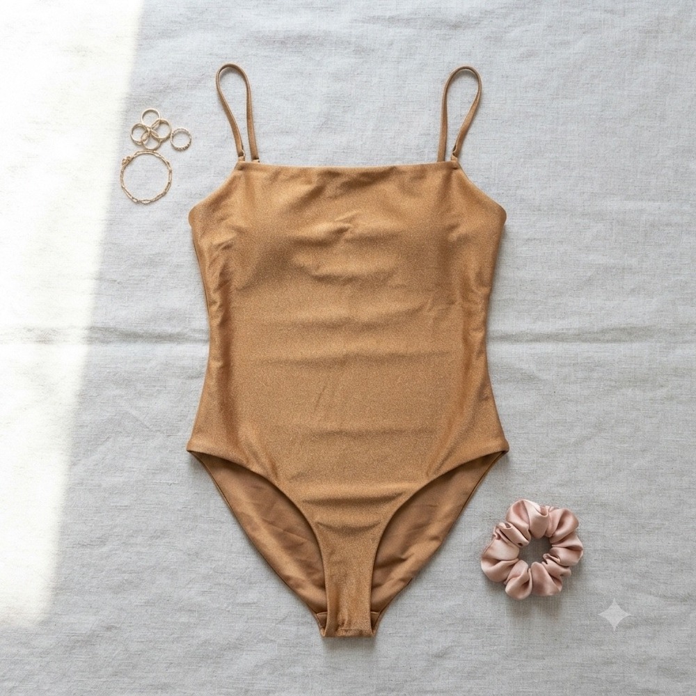 Jade Swim Myla One Piece Women L Hazel Sheen Gold Ring JS630S_SS26 Minimalist
